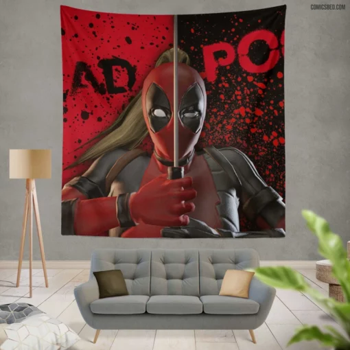 Lady Deadpool Unleashed Heroine Comic Wall Tapestry