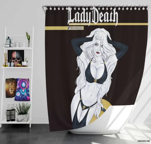 Lady Death Dark Avenger Comic Shower Curtain