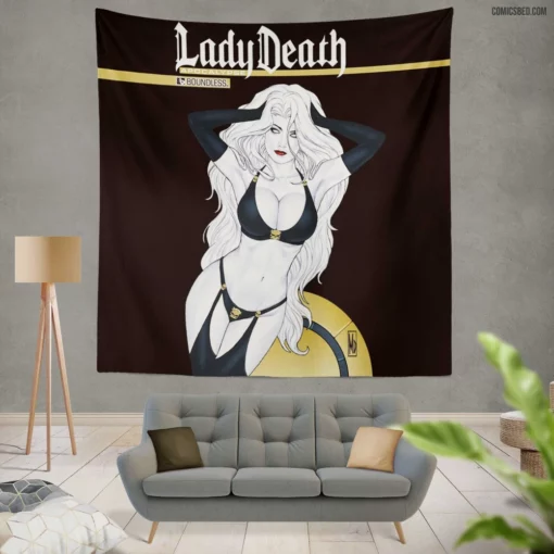 Lady Death Dark Avenger Comic Wall Tapestry