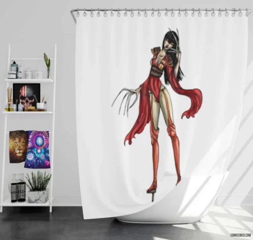 Lady Deathstrike Deadly Assassin Comic Shower Curtain