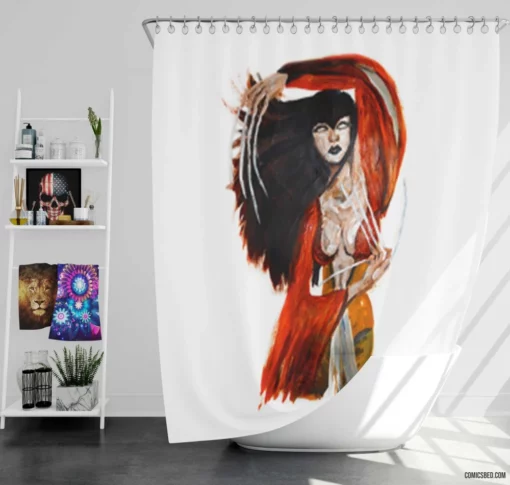 Lady Deathstrike Lethal Villain Comic Shower Curtain