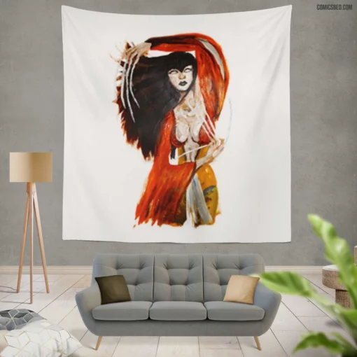 Lady Deathstrike Lethal Villain Comic Wall Tapestry