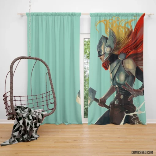 Lady Thor Goddess of Thunder Comic Curtain