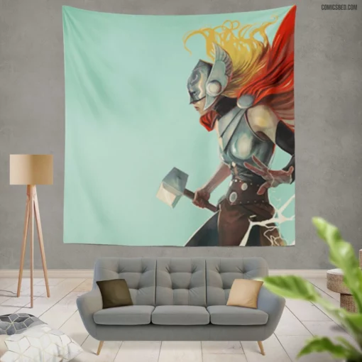 Lady Thor Goddess of Thunder Comic Wall Tapestry