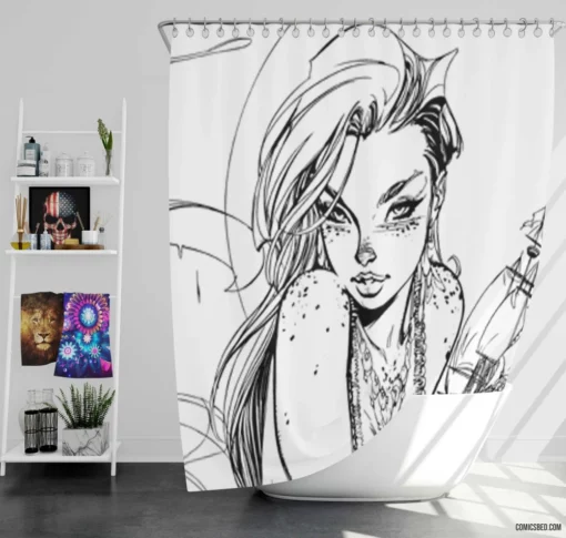 Little Mermaid Undersea Adventure Comic Shower Curtain