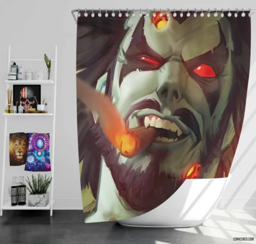 Lobo Cigar DC Intergalactic Bounty Comic Shower Curtain