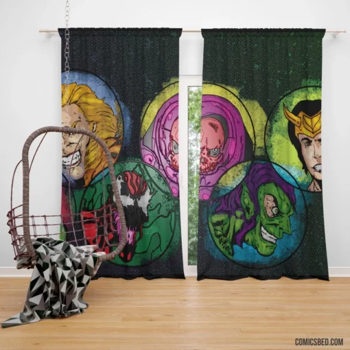 Loki Marvel Mischievous Deity Comic Curtain