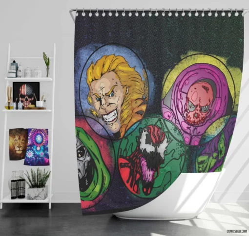 Loki Marvel Mischievous Deity Comic Shower Curtain