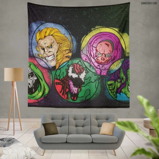 Loki Marvel Mischievous Deity Comic Wall Tapestry