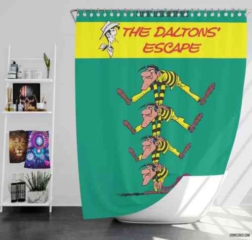 Lucky Luke Wild West Adventures Comic Shower Curtain