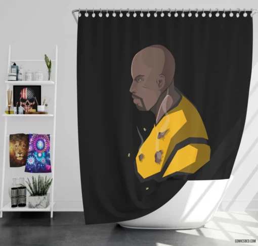 Luke Cage Harlem Indestructible Comic Shower Curtain