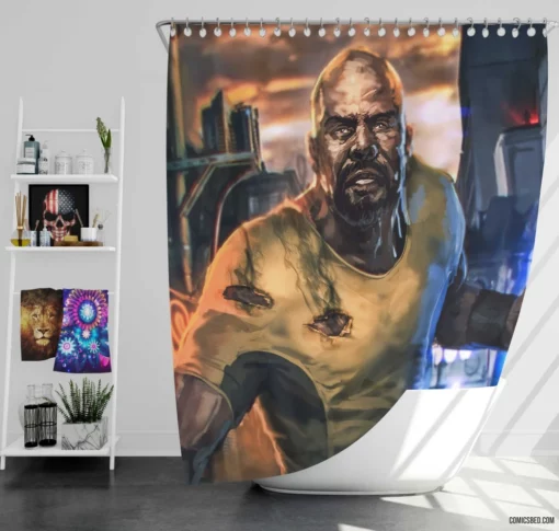 Luke Cage Marvel Bulletproof Hero Comic Shower Curtain