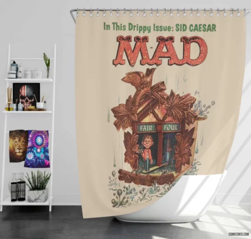 MAD Whimsical Humor Adventures Comic Shower Curtain