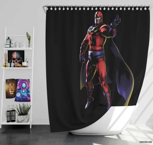 Magneto Master of Magnetism Comic Shower Curtain