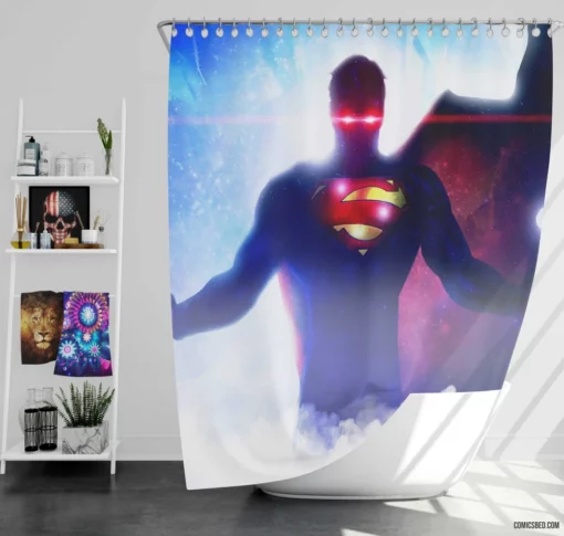 Man of Steel Superman Iconic Feats Comic Shower Curtain