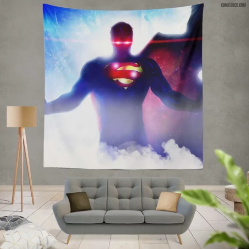 Man of Steel Superman Iconic Feats Comic Wall Tapestry