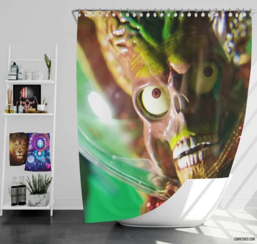 Mars Attacks Earth Invasion Comic Shower Curtain