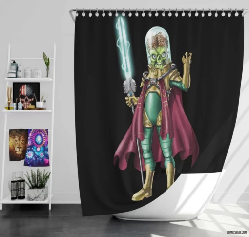 Mars Attacks Interplanetary Invasion Saga Comic Shower Curtain