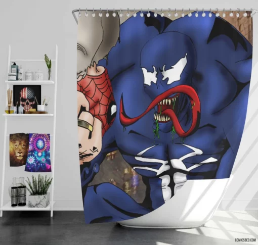 Marvel Amazing Spider-Man Heroic Feats Comic Shower Curtain