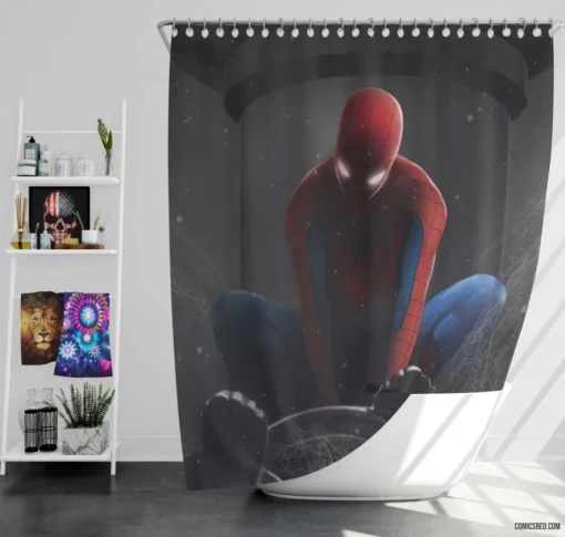 Marvel Arachnid Avenger Heroic Feats of Spider-Man Comic Shower Curtain