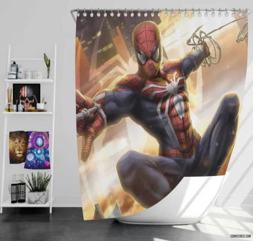 Marvel Arachnid Avenger Spider-Man Quest Comic Shower Curtain