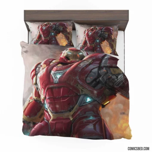 Marvel Armored Avenger Iron Man Hulkbuster Comic Bedding Set 1