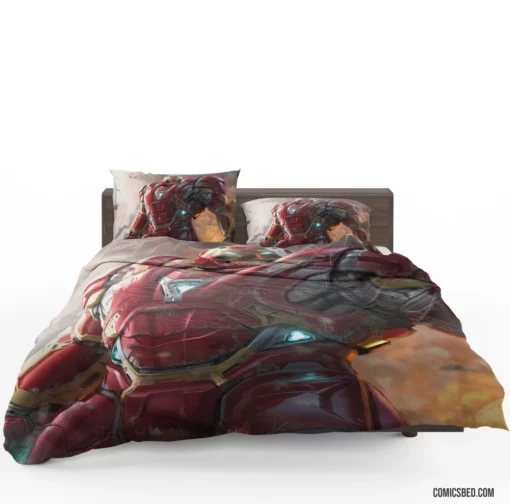 Marvel Armored Avenger Iron Man Hulkbuster Comic Bedding Set