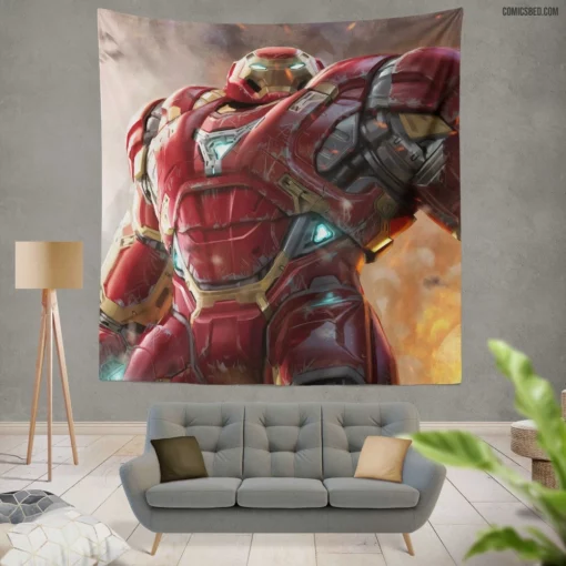 Marvel Armored Avenger Iron Man Hulkbuster Comic Wall Tapestry