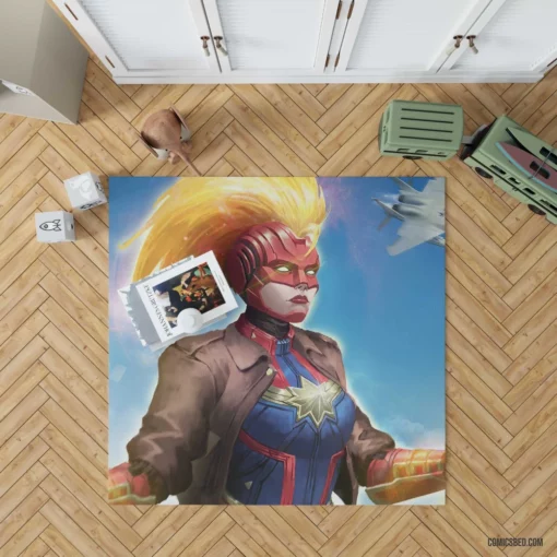 Marvel Captain Marvel Celestial Hero Comic Rug