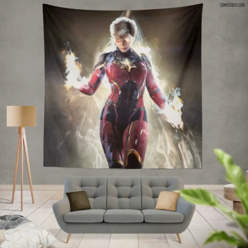 Marvel Captain Marvel Galactic Guardian Comic Wall Tapestry