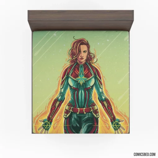 Marvel Captain Marvel Stellar Adventures Comic Fitted Sheet 1