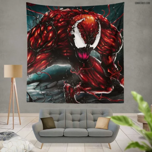 Marvel Carnage Unleashed Spider-Man Foe Comic Wall Tapestry