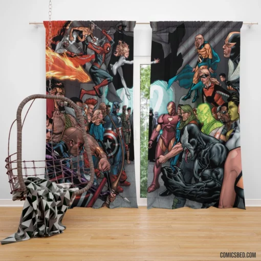 Marvel Civil War Heroic Clash Comic Curtain