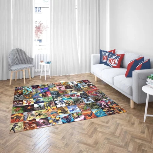 Marvel Collage Heroes United Comic Rug 2