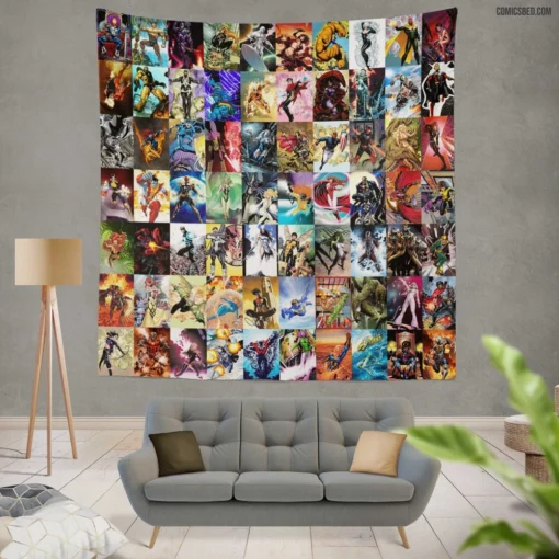 Marvel Collage Heroes United Comic Wall Tapestry