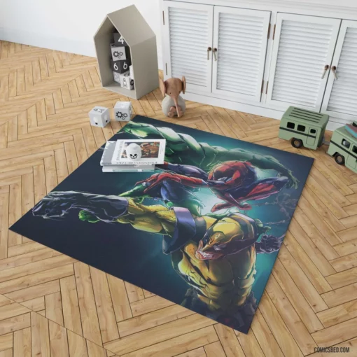 Marvel Comics Spider-Man Hulk Wolverine Heroic Ensemble Rug 1