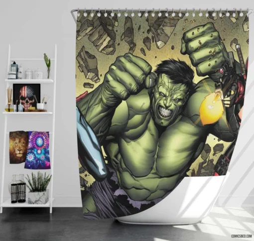 Marvel Comics Superhero Assembly Shower Curtain