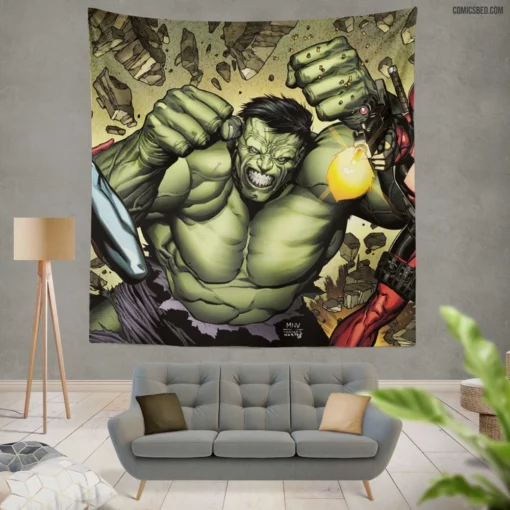 Marvel Comics Superhero Assembly Wall Tapestry