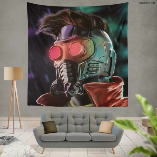 Marvel Cosmic Crusader Star Lord Exploits Comic Wall Tapestry