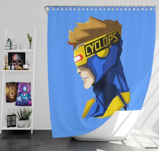 Marvel Cyclops Optic Beam Guardian Comic Shower Curtain