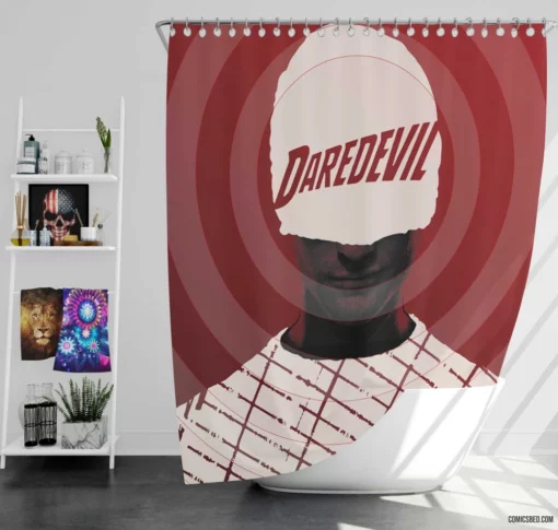 Marvel Daredevil Blind Justice Ensures Comic Shower Curtain