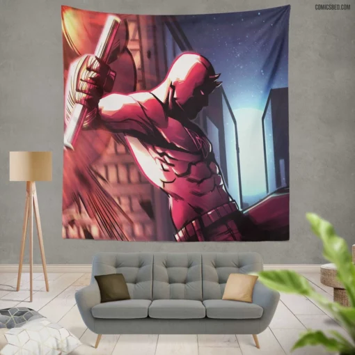 Marvel Daredevil City Silent Guardian Comic Wall Tapestry