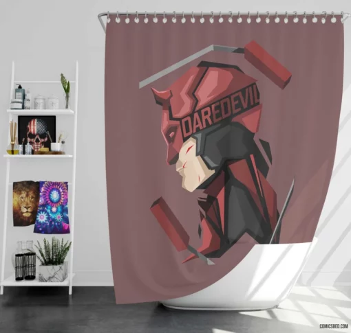 Marvel Daredevil Guardian of the Night Comic Shower Curtain