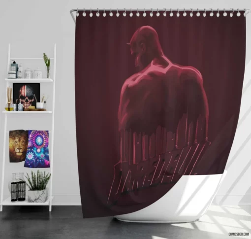 Marvel Daredevil The Red Suit Avenger Comic Shower Curtain