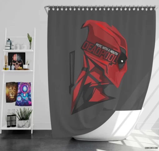 Marvel Deadpool Unconventional Hero Comic Shower Curtain