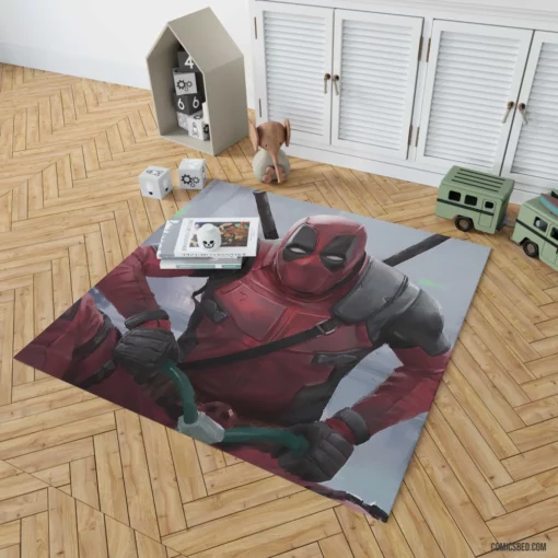 Marvel Deadpool Unleashing Chaos Comic Rug 1