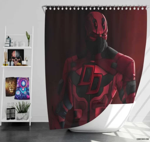 Marvel Devilish Daredevil Comics Chronicles Shower Curtain