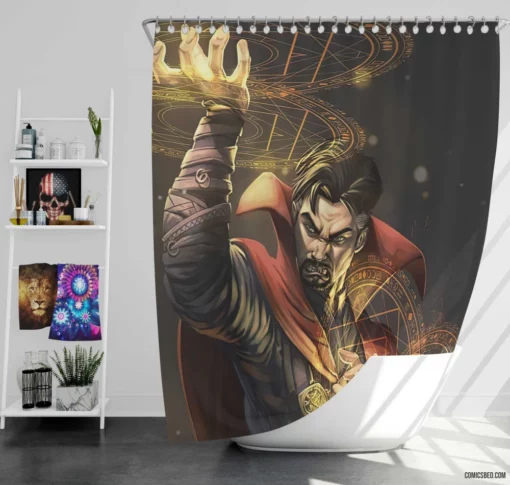 Marvel Doctor Strange Sorcery Unleashed Comic Shower Curtain