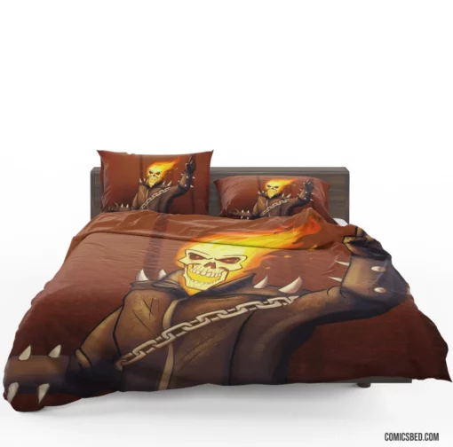 Marvel Fiery Avenger Ghost Rider Chronicles Comic Bedding Set