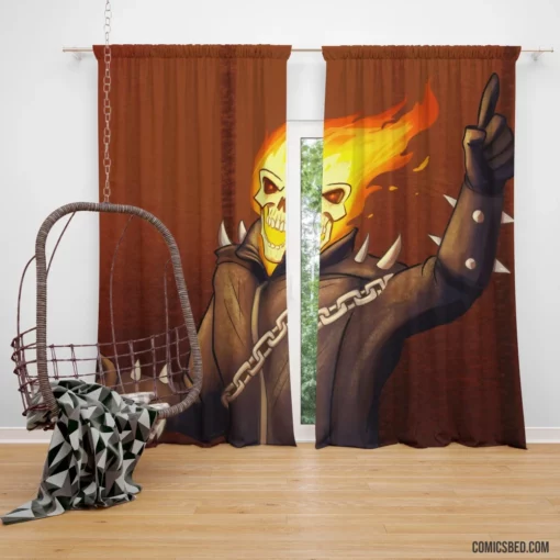 Marvel Fiery Avenger Ghost Rider Chronicles Comic Curtain